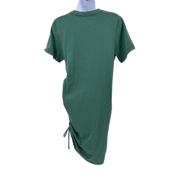 Universal Thread Ruched Side Knee Length T-shirt Dress WMNS XS Green Crew SS - Picture 6 of 12